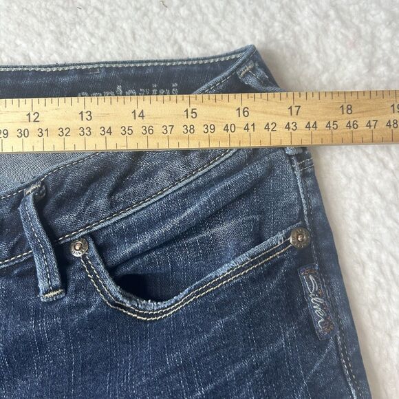 Silver Jeans Women’s34 Santorini Low Rise Ankle Medium Wash Denim Blue Jeans Y2K - Picture 3 of 12